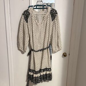 Elegant Black and White Polka Dot Dress